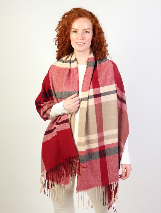 Striped Blanket Scarf w/ Tassels